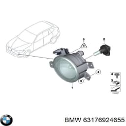 63176924655 BMW Luz antiniebla izquierdo original y equivalente