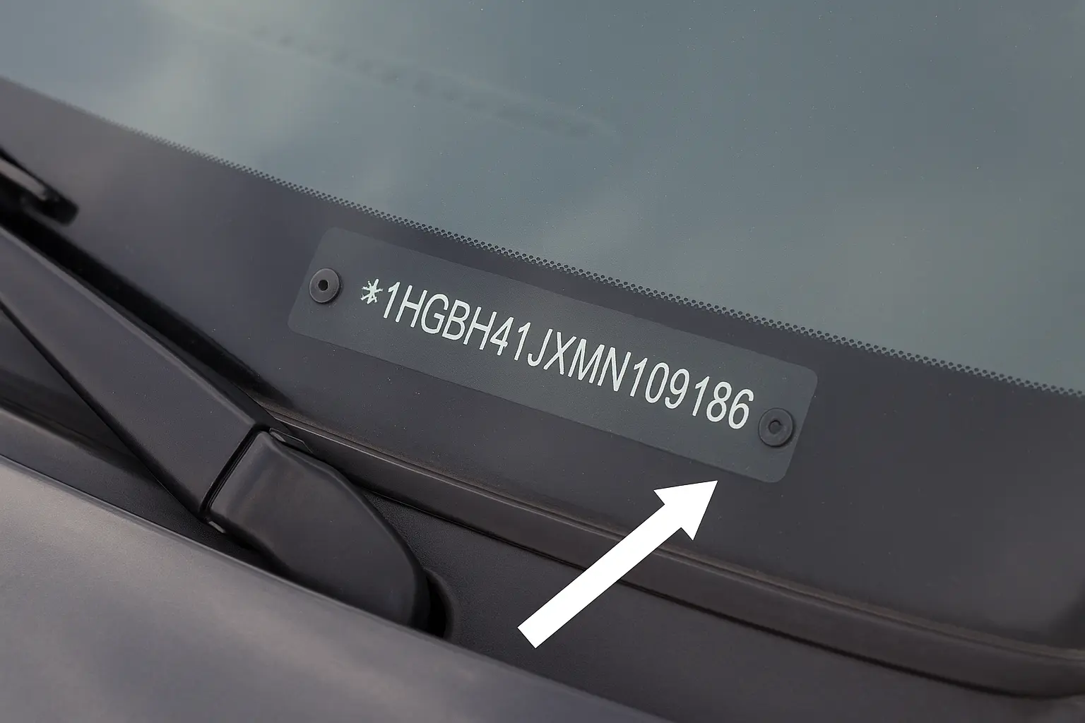 Localización del numero VIN en un coche